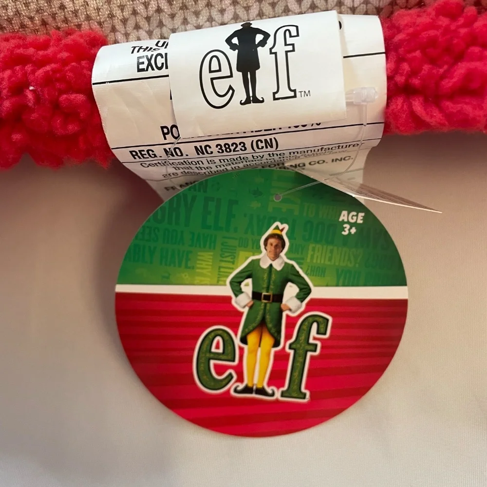 Pillow Buddy- The Elf Christmas Throw Decorative Needlepoint Embroidered Sherpa